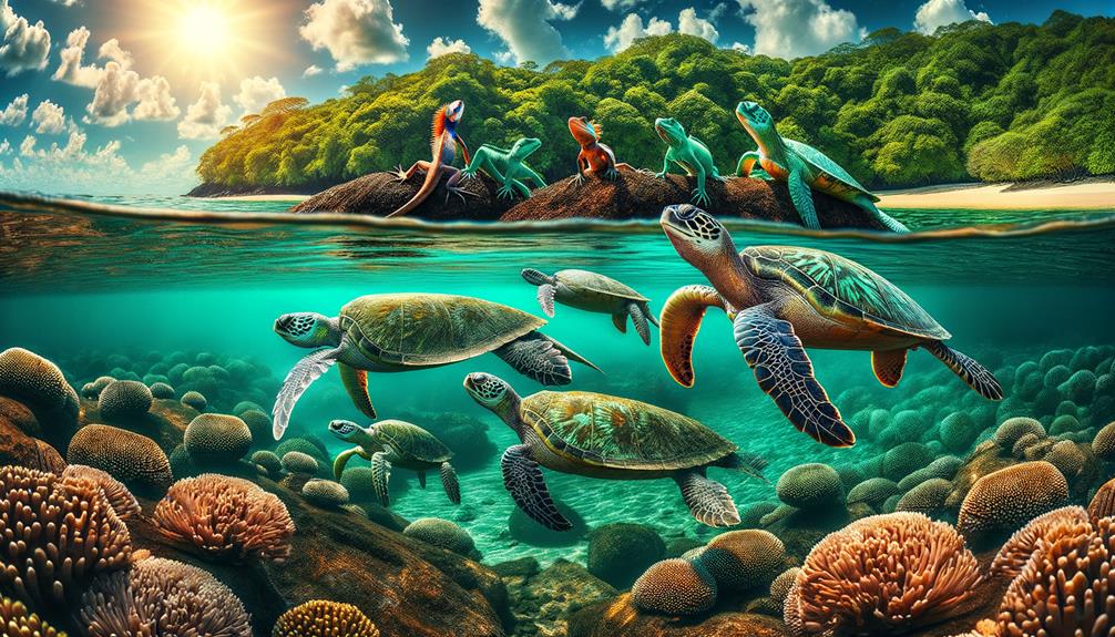 aquatic reptiles with marine adaptations