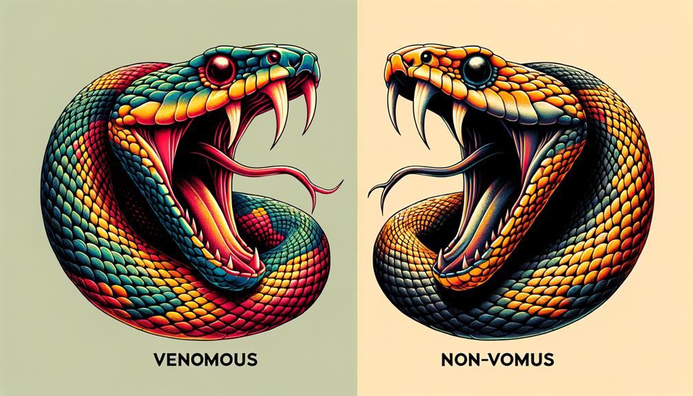 distinguishing venomous and non venomous snakes