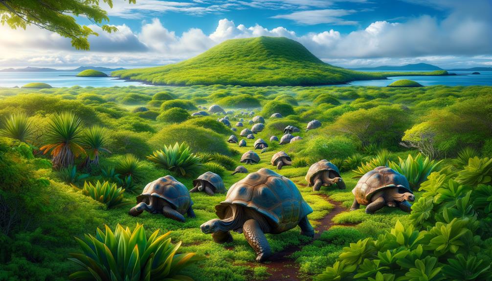 gentle massive endangered island tortoises