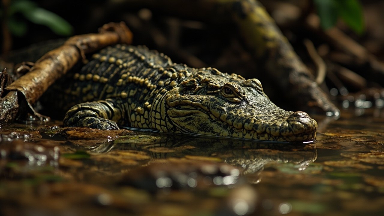 Cuviers Dwarf Caimans Smallest Crocodilians 2 Cuvier's dwarf caiman in its natural habitat