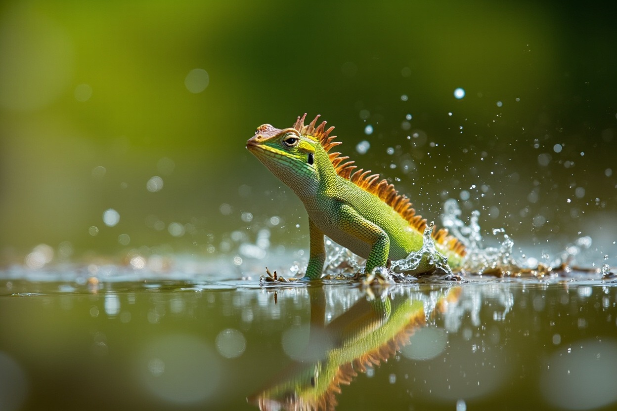 Plumed Basilisk Jesus Lizard 2 human achieves impossible feat