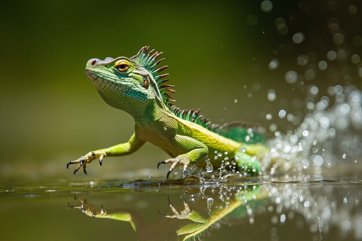 Plumed Basilisk Jesus Lizard 4 hunt in stealth mode