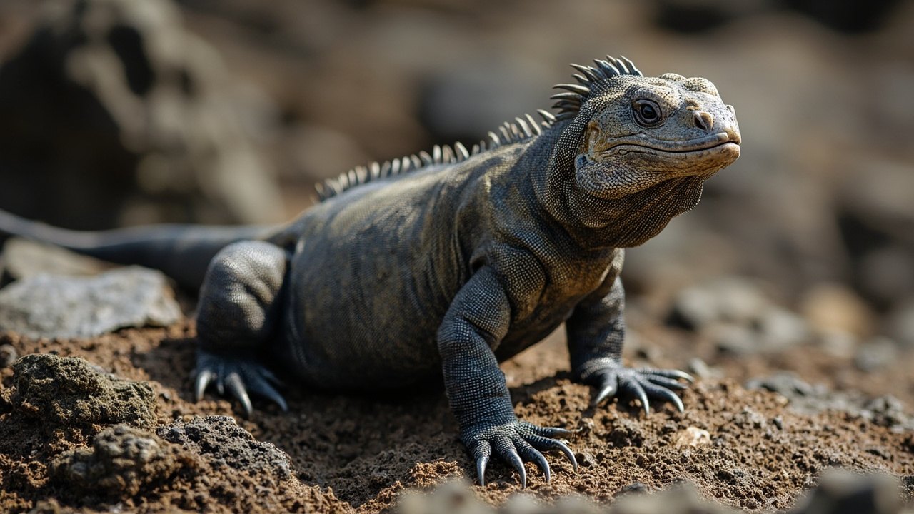 Marine Iguanas Galapagos Coasts 3 birds eating behavior patterns