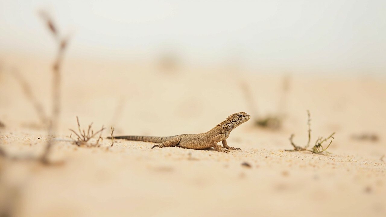 Lizard hunting insects at night