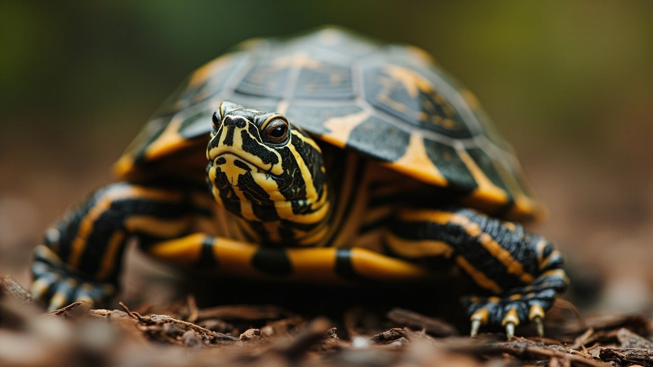 Painted Turtles Colourful Favourites 4 painted turtle shell close-up showing intricate pattern markings