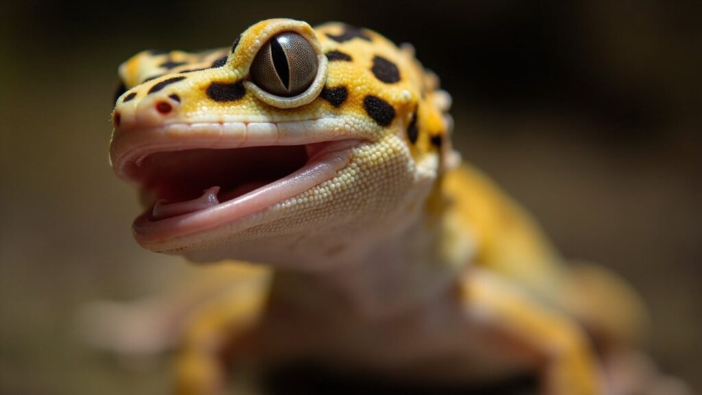 Leopard Gecko Eyelid Licking image
