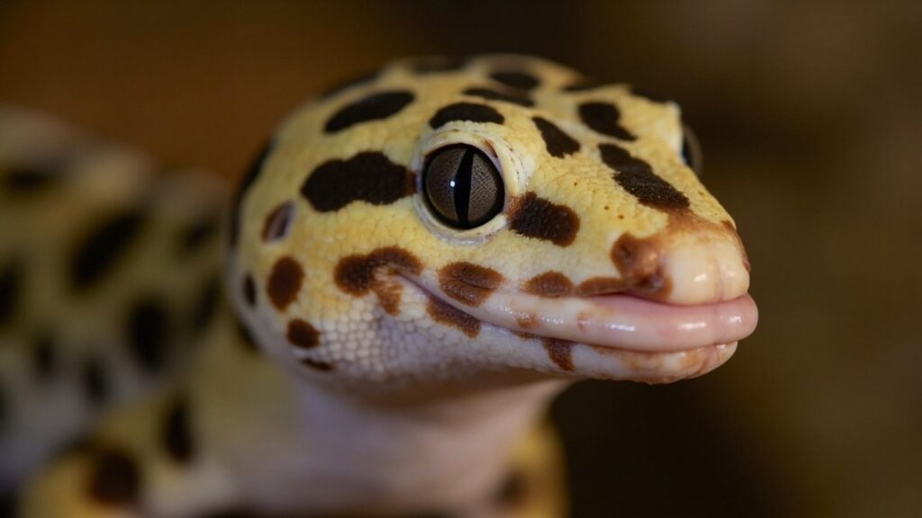 Leopard Gecko Eyelid Licking image