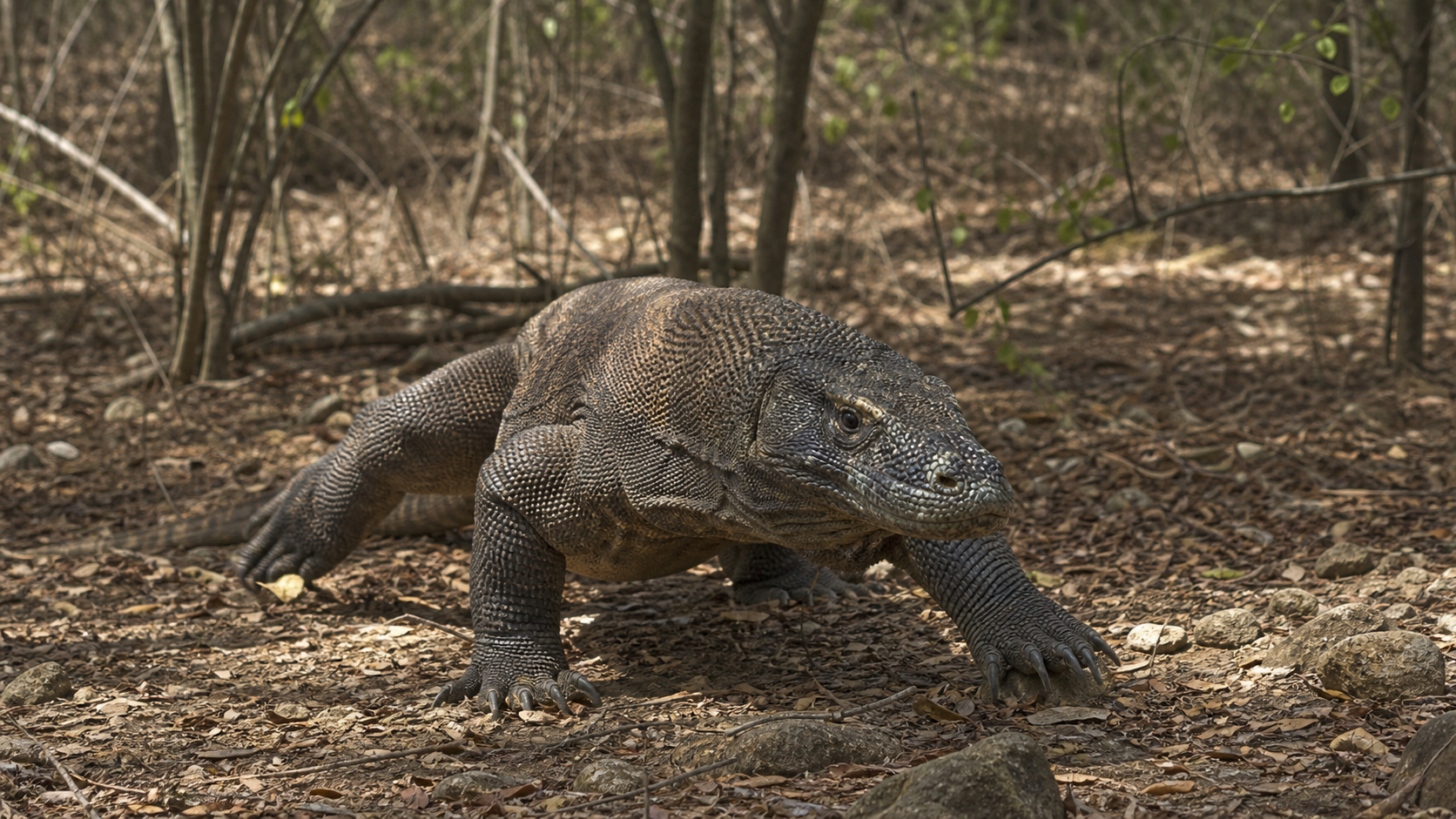 Protecting Komodo Dragon Habitat 2 Komodo dragon in monsoon forest