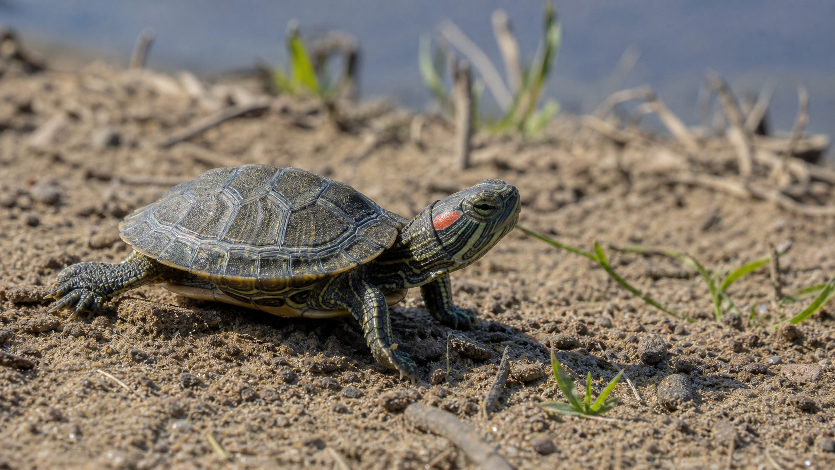 Red-Eared Sliders: Popular Turtles With Real Care Needs 4 Red-eared slider hatchling near nest site