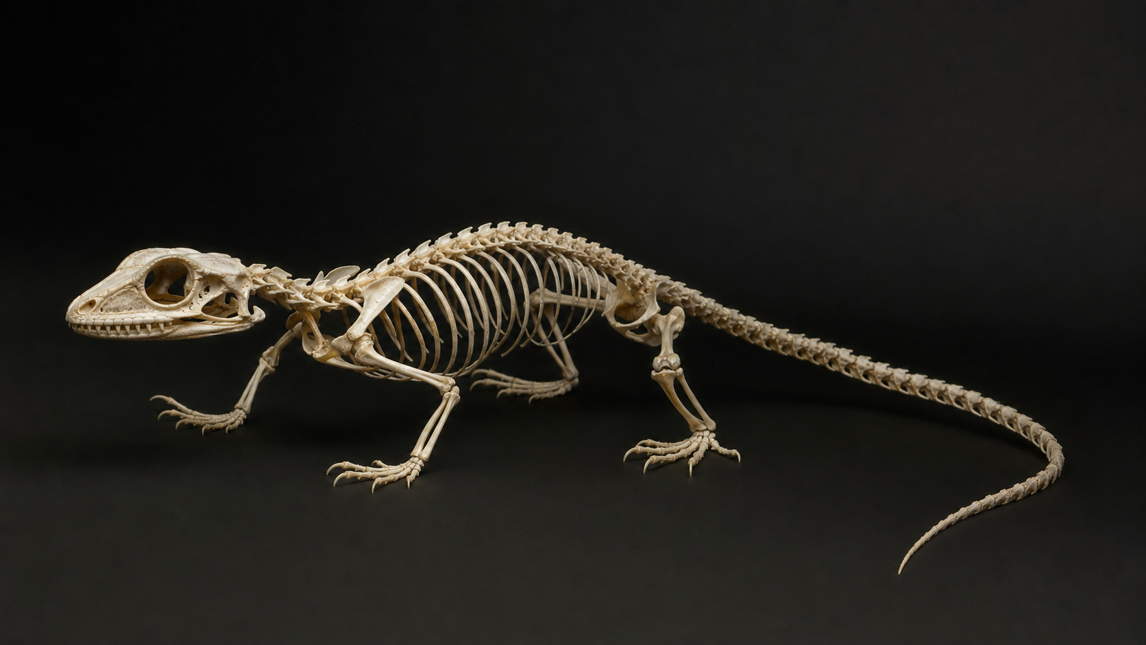 Reptile Skeletons: Form, Movement and Function 4 Accurate lizard skeleton in museum display
