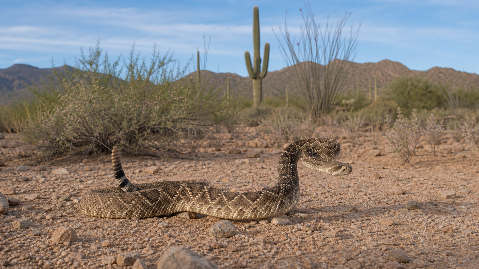 Venomous and Poisonous Reptiles: What the Terms Mean 5 Western diamondback rattlesnake in desert habitat