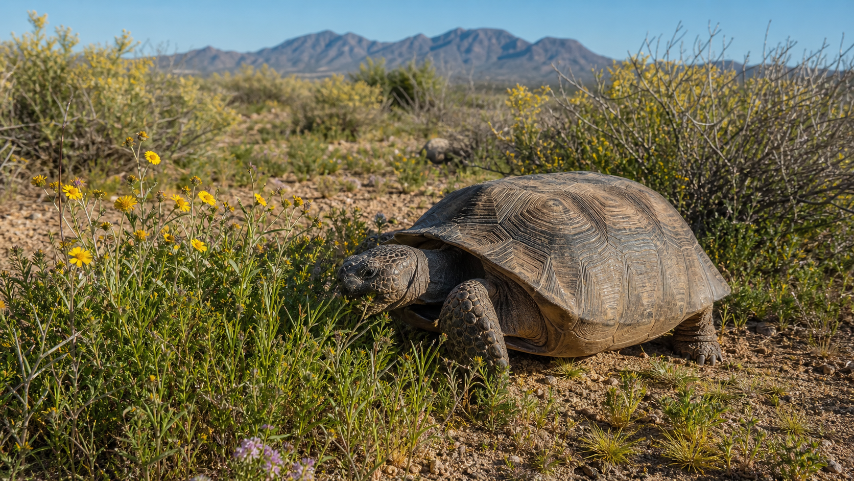 Reptile Digestion: Diet Shapes the Digestive Tract 4 Desert tortoise feeding on native grasses