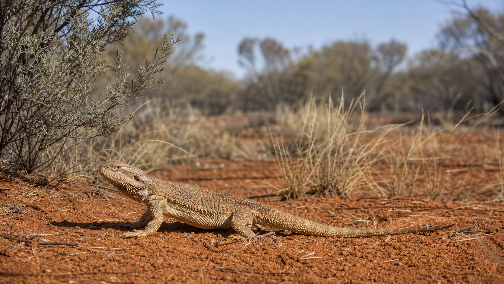 Central bearded dragon in mulga scrub