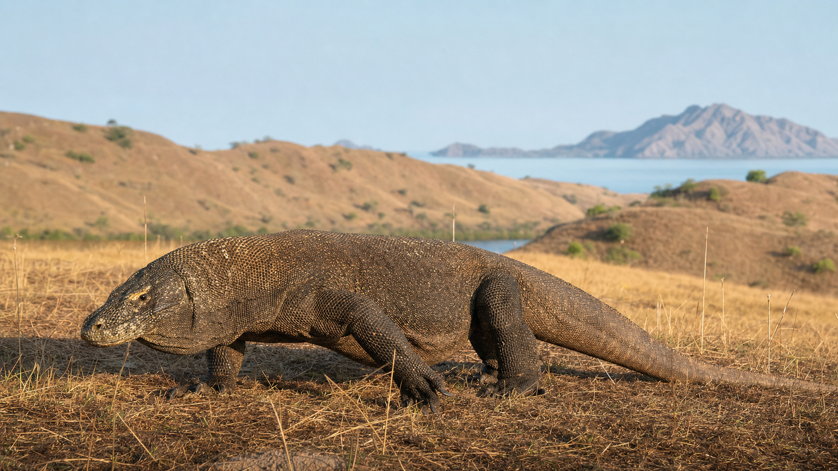 Komodo Dragons: The Largest Lizards 1 Komodo dragon in dry island habitat