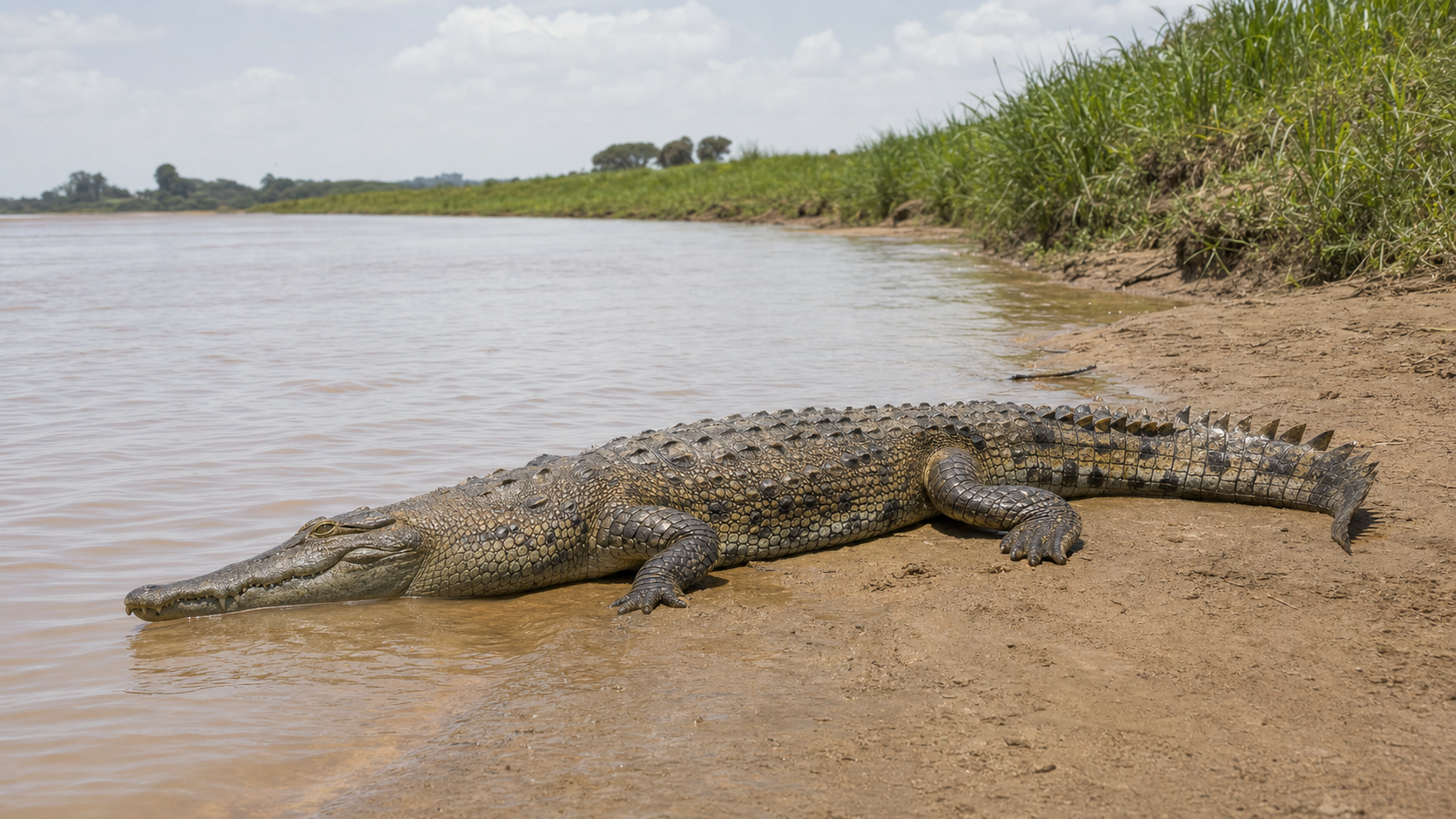 Orinoco crocodile in a Venezuelan river