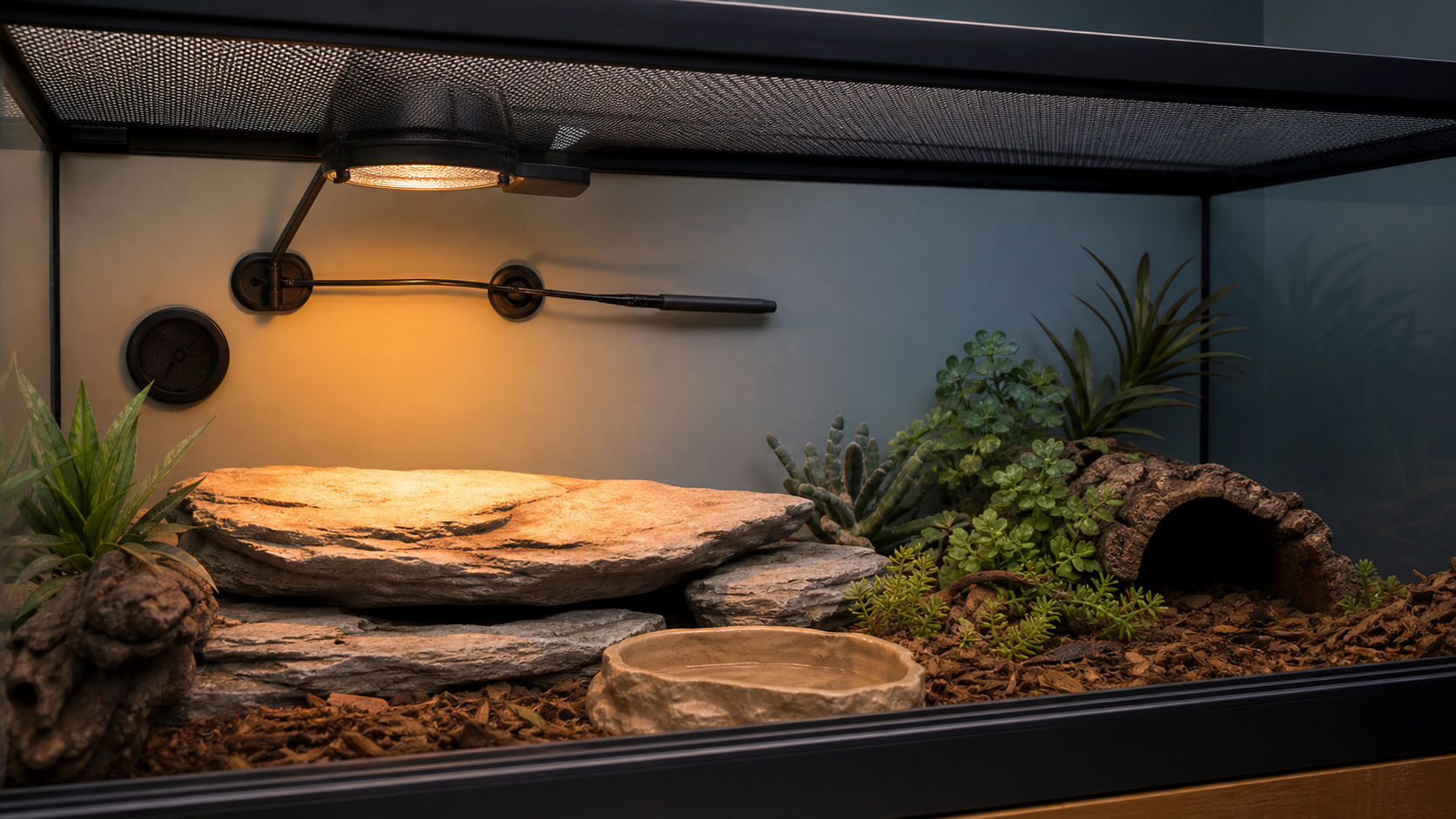 Temperature Gradients for Pet Reptiles 1 Thermostatically controlled reptile basking area.
