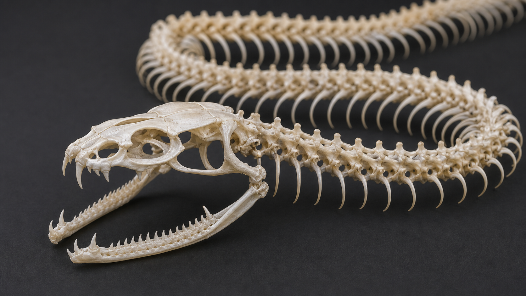 Snake Diversification and Adaptation 1 Snake skull and skeleton showing flexible jaw joints