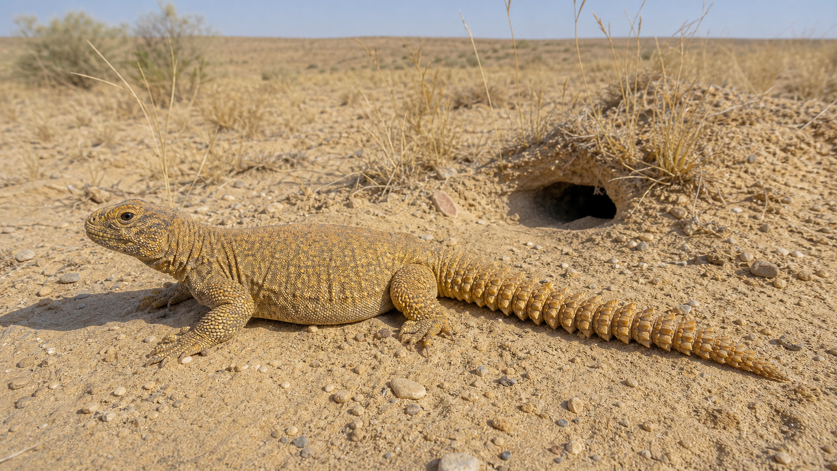 Reptiles of the Thar Desert 3 Indian spiny-tailed lizard in Thar Desert habitat