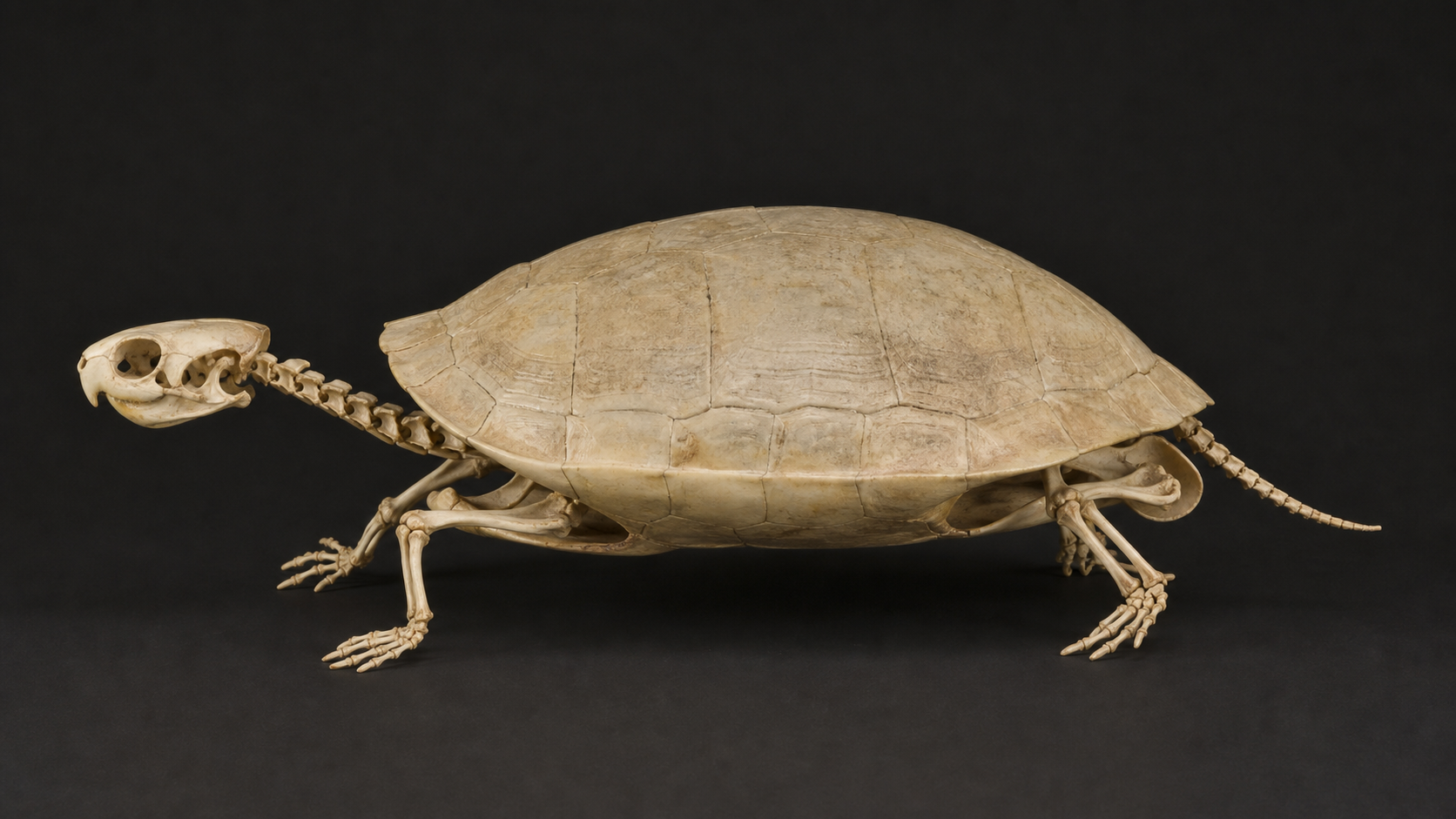 Turtle Shell Evolution: Fossils and Embryology 3 Accurate turtle skeleton with ribs integrated beneath the carapace